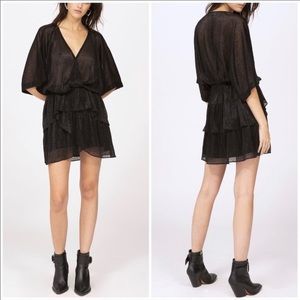💕HP💕Iro black wide sheer mini dress NWT